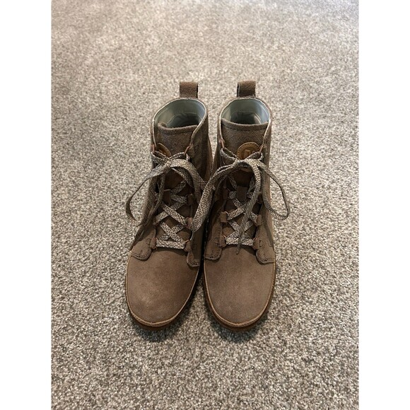 Merrell Tremblant Womens 7.5 Brown Leather Lace Up Wedge minimalist Ankle Boots - Picture 3 of 9